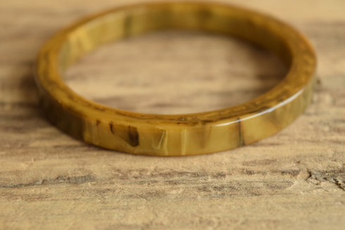 Black Marbled Square Edge Bakelite Bangle